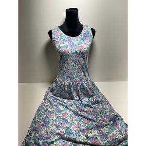 Erika Women’s Cottage Core Sleeveless Dress Multicolor Sz S Summer Coastal